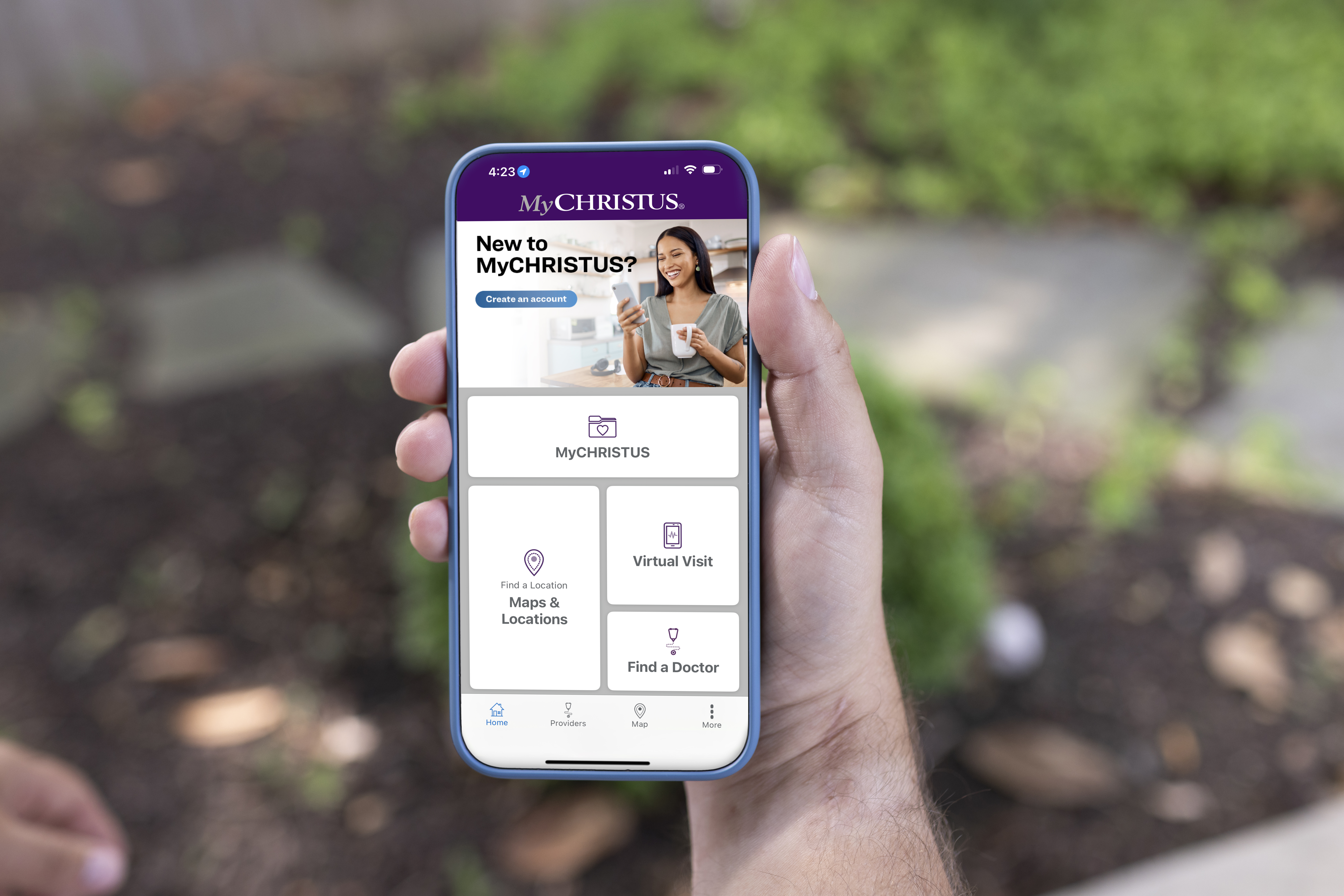 MyCHRISTUS phone outside 