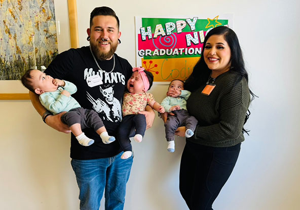 The Hernandez family on their NICU graduation day