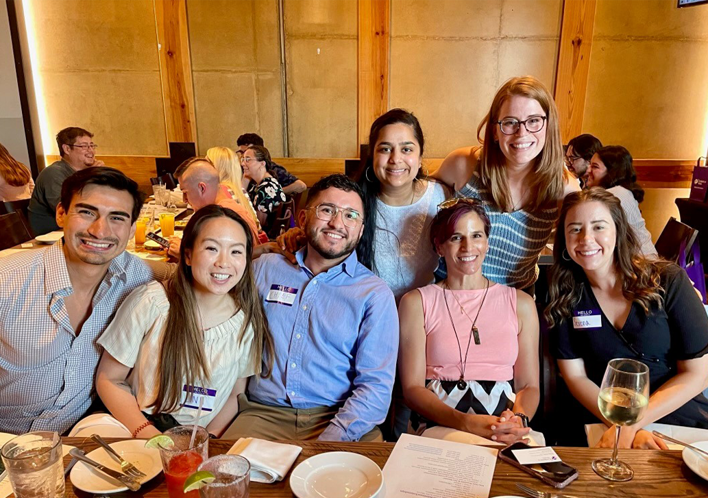 A group of CHRISTUS Santa Rosa's residents at lunch together